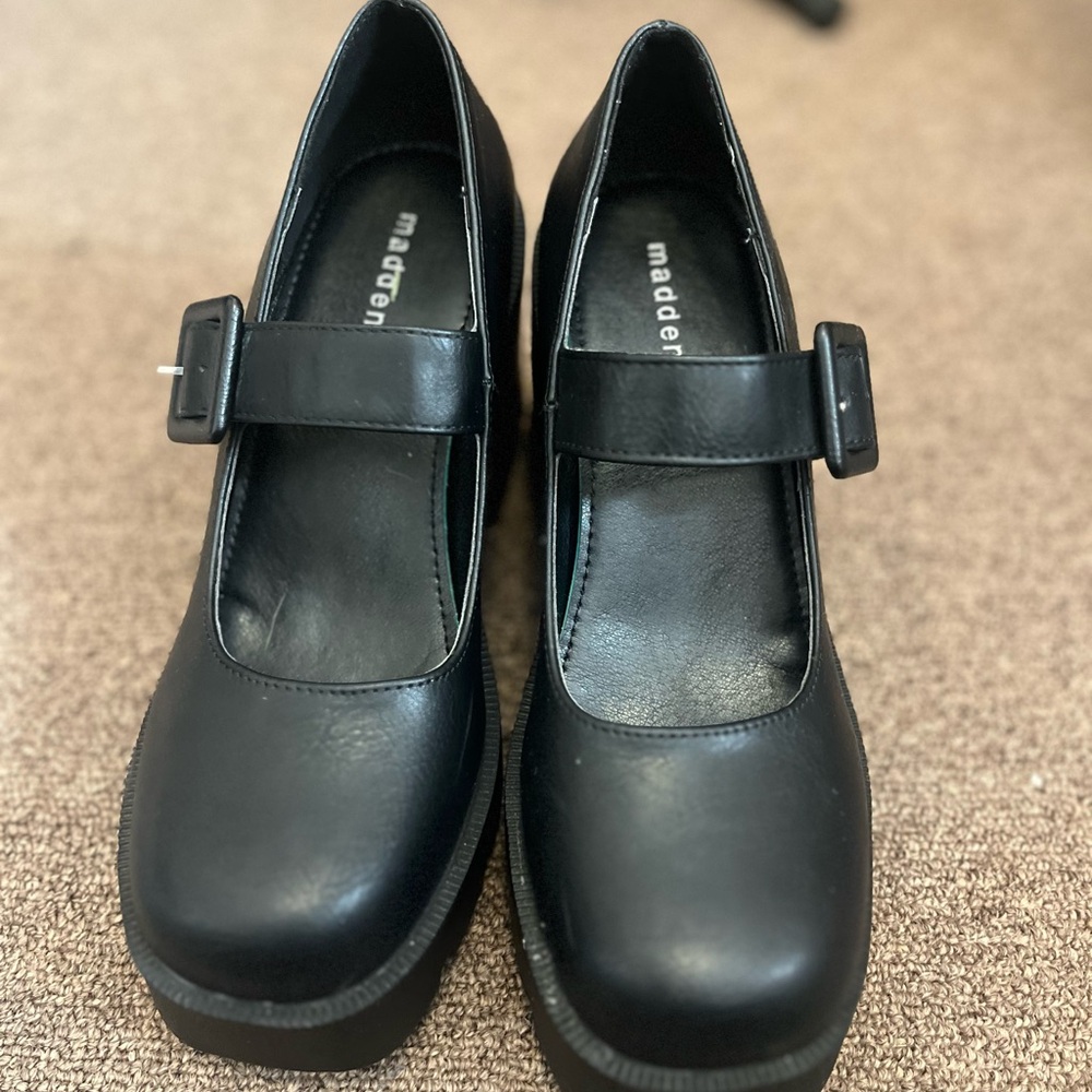 Madden Girl Black Buckle Mary Jane Shoes